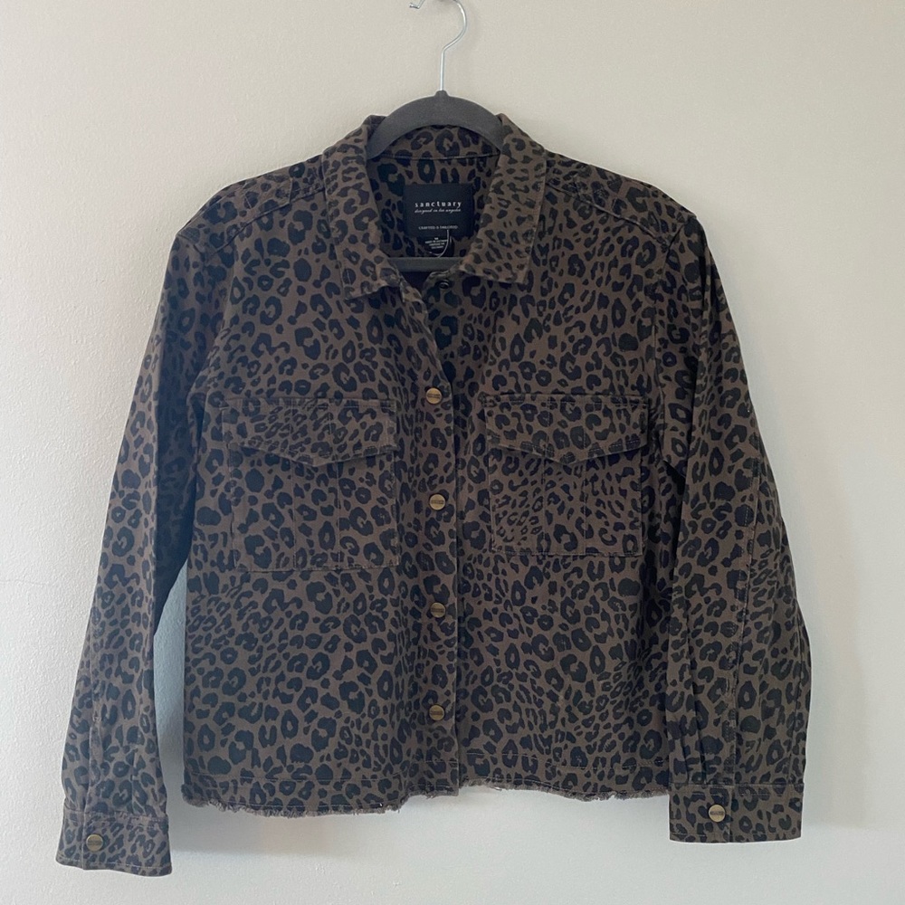 Olive Green Leopard Jacket